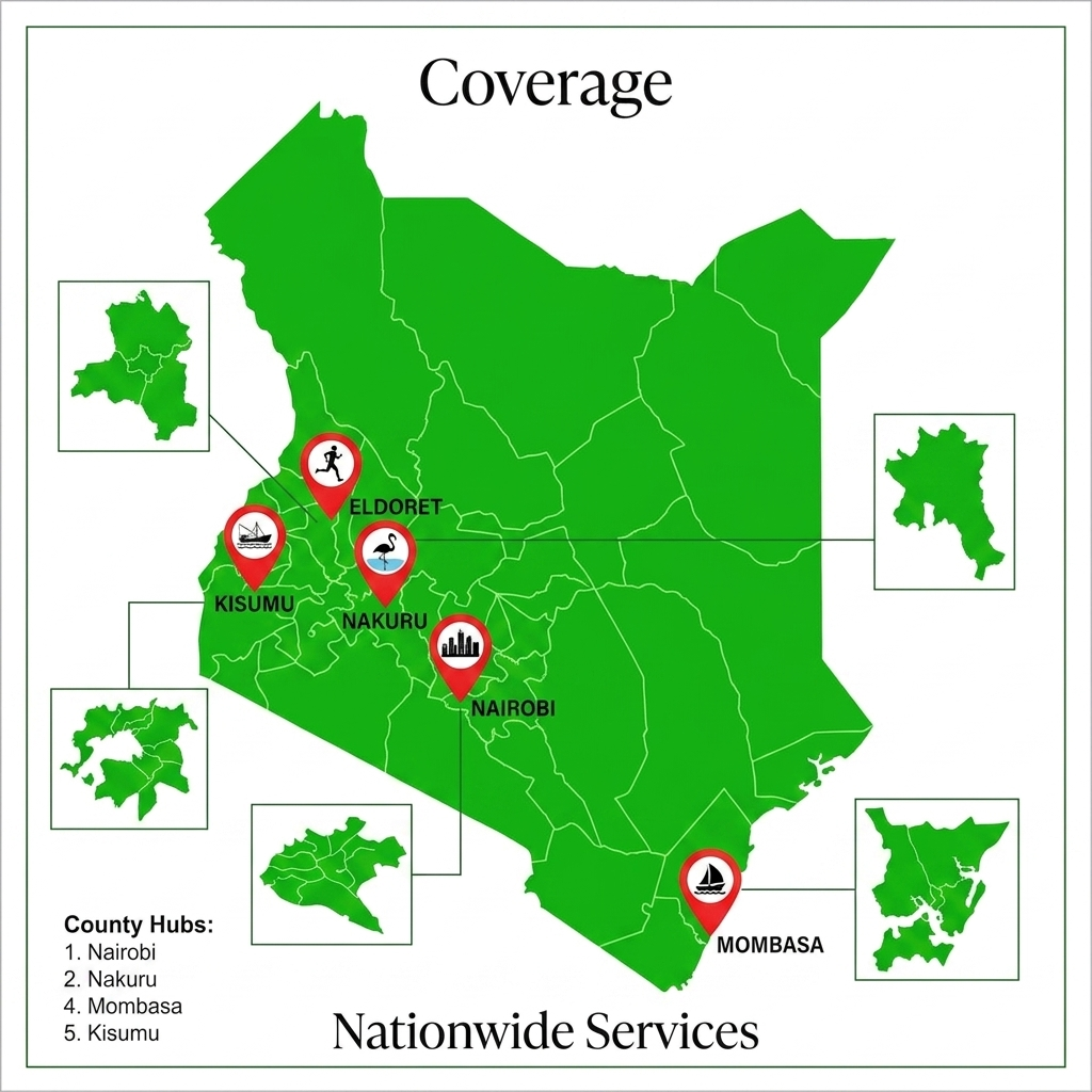 Coverage Nairobi Mombasa Kisumu Nakuru Eldoret Nationwide Services